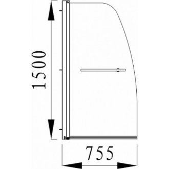 Шторка для ванны Alvaro Banos Vitoria G75.11-V1 Cromo 75 см