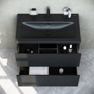 Мебель для ванной Am.Pm Gem 75 см, подвесная, черный матовый