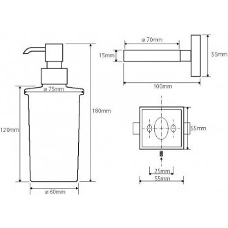 Дозатор для жидкого мыла подвесной Bemeta Beta 132109017