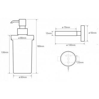 Дозатор для жидкого мыла стеклянный Bemeta Omega 104109017