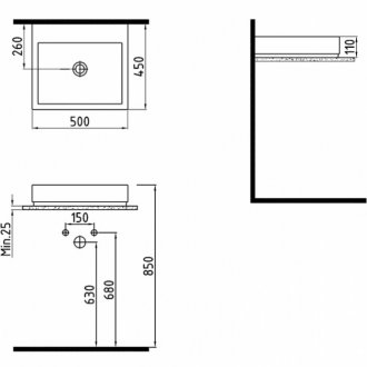 Раковина Bien Infinitum INLG05001VD1W5000