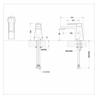 Смеситель для раковины Bravat Iceberg F176110C