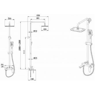 Душевая стойка Bravat Arden F6351385CP-A1-RUS