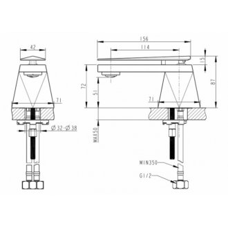 Смеситель для раковины Bravat Diamond F118102G-ENG