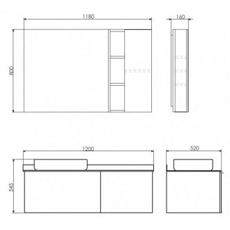 Мебель для ванной Comforty Милан 120-T-Y9378 со столешницей графит