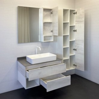 Мебель для ванной Comforty Прага 90 дуб белый с раковиной 78189