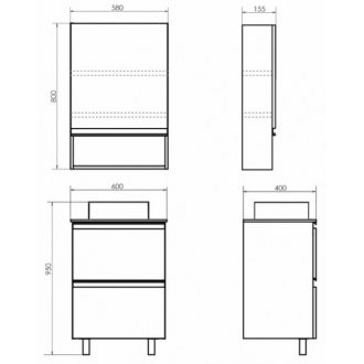 Мебель для ванной Comforty Эдинбург 60-Н