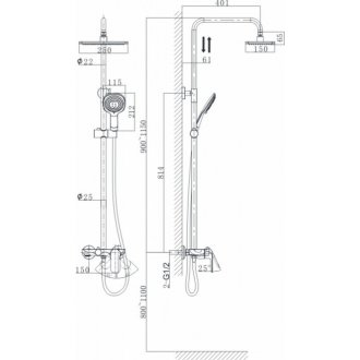 Душевая стойка D&K Gondolla DA1023701B14