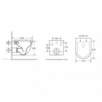 Унитаз подвесной D&K Matrix DT1396516