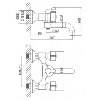 Смеситель для ванны D&K Torhall DA1413241