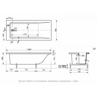 Ванна Delice Diapason 180x80