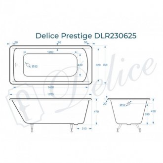 Ванна Delice Prestige 170x75