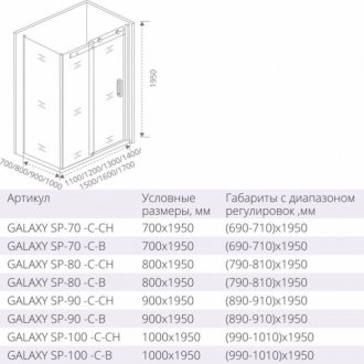 Боковая стенка Good Door Galaxy SP-100-C-B