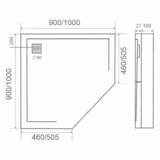 Поддон из литьевого мрамора Good Door Essentia PNT 90x90 белый