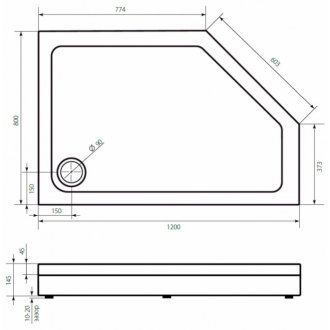 Душевой поддон Good Door Пента 120x80 см