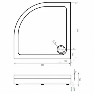 Душевой поддон Good Door Раунд 90x90 см