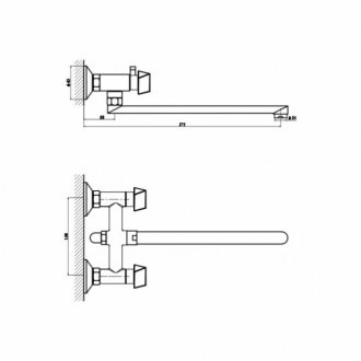 Смеситель для ванны Gross Aqua Forma 7016084С-35L(F)