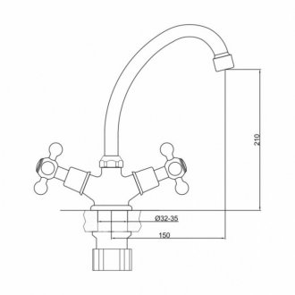 Смеситель для кухни Gross Aqua Yota 3088039С-B03