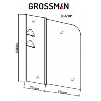 Шторка на ванну Grossman GR-101 100 см