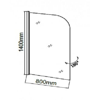 Шторка на ванну Grossman GR-100P 80 см