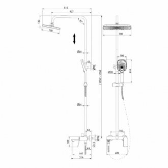 Душевая стойка Grossman Advans 500.K35.09.100