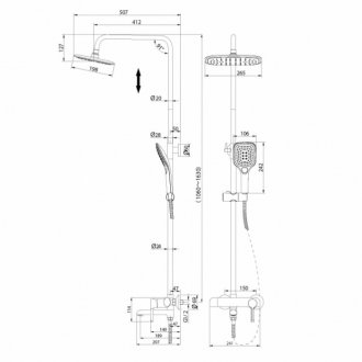 Душевая стойка Grossman Alba 500.K35.06.100/210