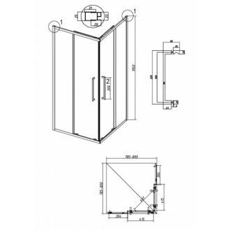 Душевой уголок Grossman Cosmo 300.K33.02.8080.10.02