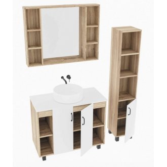 Мебель для ванной Grossman Флай со столешницей 100 белая/дуб сонома