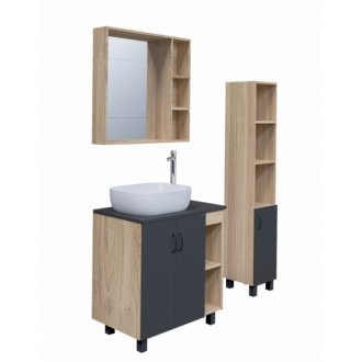 Мебель для ванной Grossman Флай 80 серая/дуб сонома GR-3020