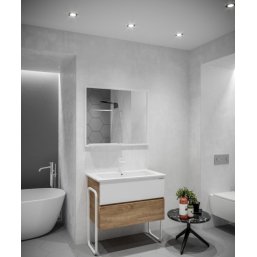 Мебель для ванной Grossman Солис 85 дуб сонома/бел...