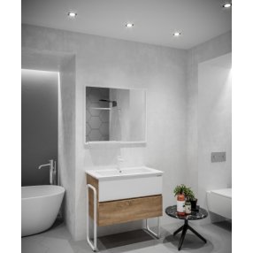 Мебель для ванной Grossman Солис 85 дуб сонома/белая