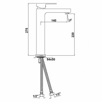 Смеситель для раковины Jaquar Alive ALI-CHR-85005B хром