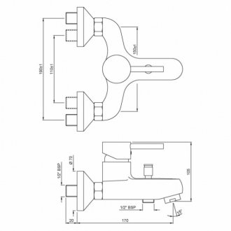 Смеситель для ванны Jaquar Florentine FLR-CHR-5119 хром