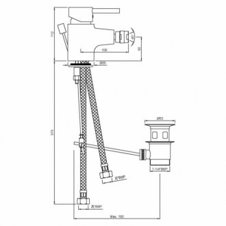 Смеситель для биде Jaquar Florentine FLR-CHR-5213B хром