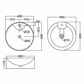 Раковина Jaquar JDR JDS-WHT-25935