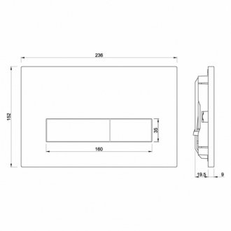 Клавиша смыва Jaquar Kubix JCP-CHR-352415 хром