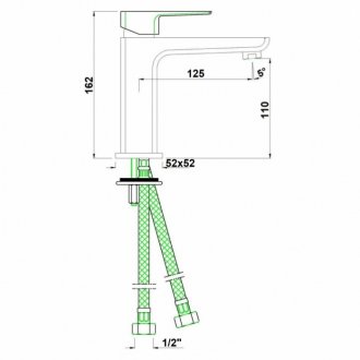 Смеситель для раковины Jaquar Kubix KUP-CHR-35011BPM хром