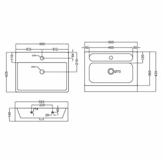 Раковина Jaquar Kubix KUS-WHT-35935