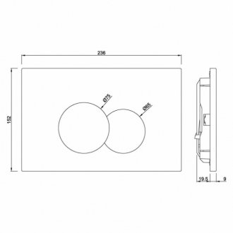 Клавиша смыва Jaquar Opal JCP-CHR-152415 хром