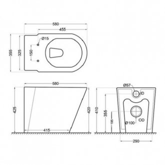 Унитаз приставной Jaquar Opal OPS-WHT-15955