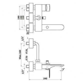 Смеситель для ванны Jaquar Opal Prime OPP-CHR-15125PM хром