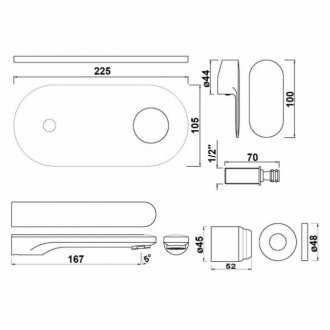 Смеситель для раковины Jaquar Opal Prime OPP-CHR-15233NKPM хром