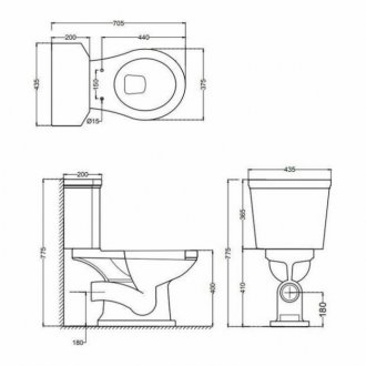 Унитаз напольный Jaquar Queen’s QNS-WHT-7751P+QNS-WHT-7201