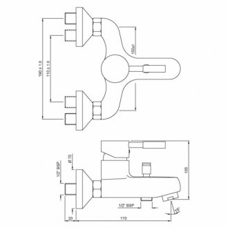 Смеситель для ванны Jaquar Solo SOL-CHR-6119 хром