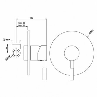 Смеситель для душа Jaquar Solo SOL-CHR-6139 хром