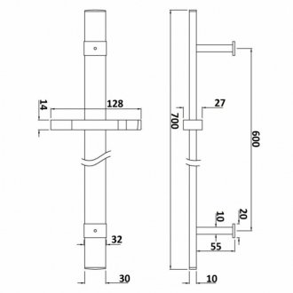 Душевая штанга Jaquar SHA-CHR-1183 хром