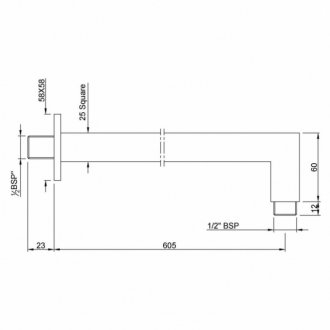 Держатель верхнего душа Jaquar SHA-CHR-455L600 хром