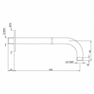 Держатель верхнего душа Jaquar SHA-CHR-479L450 хром