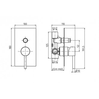 Смеситель для душа M&Z MZ-Expo MZE02800