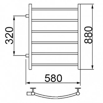 Полотенцесушитель Ника Arc ЛД 80/50 бок 32